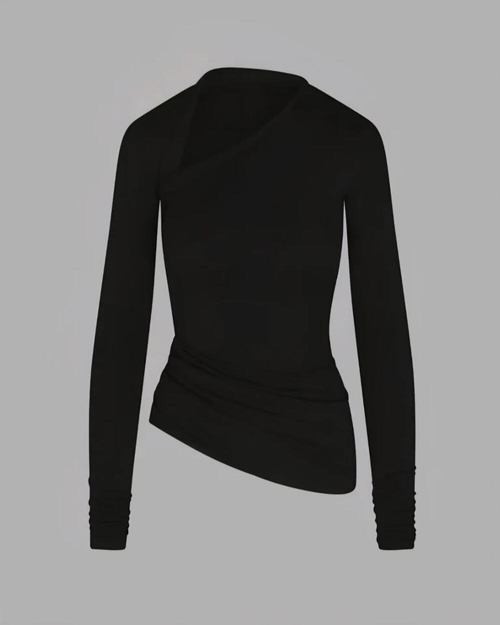 SKIMS Cloud Long Sleeve Asymmetric Top Onyx